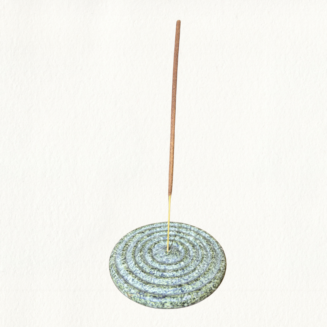 Ripples Green Incense Holder